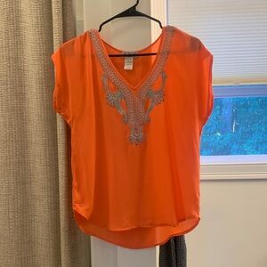 Pink Embroidered Women's Top